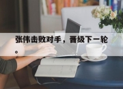 开云在线登陆入口-张伟击败对手，晋级下一轮。